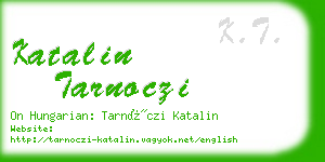 katalin tarnoczi business card